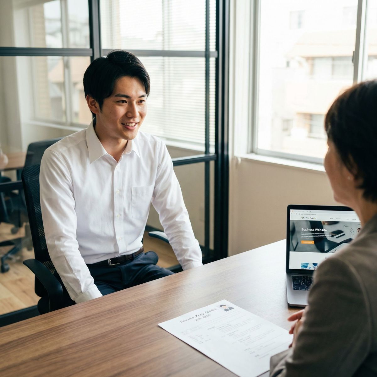 日本人学生のキャリア面談・就活ミーティングの様子