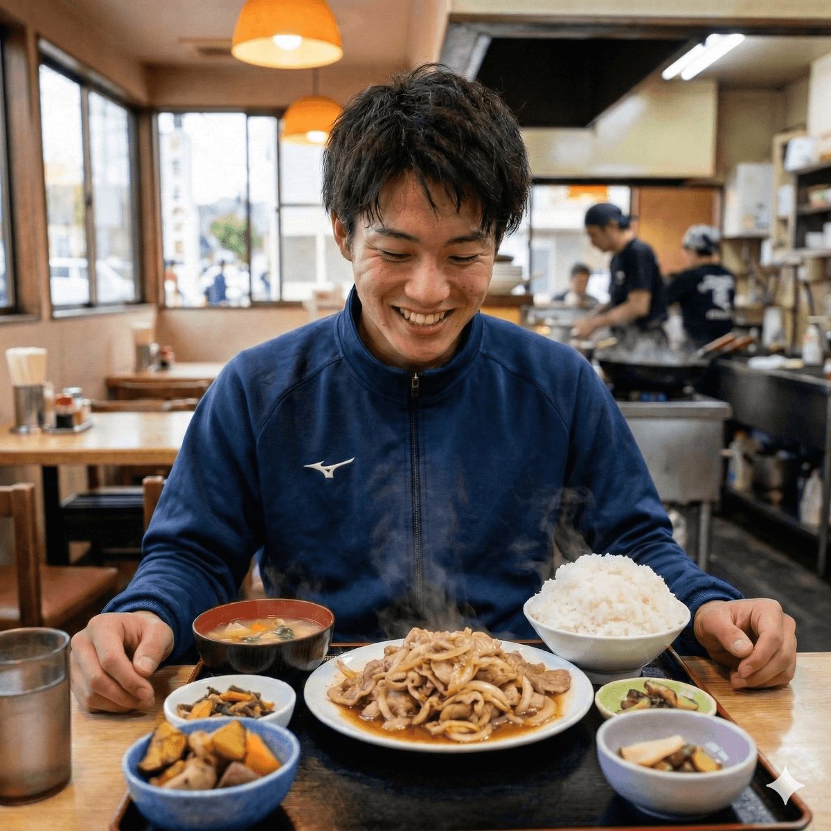 アスリート食品ロス・応援食堂サービスのイメージ（日本人OB／OG）